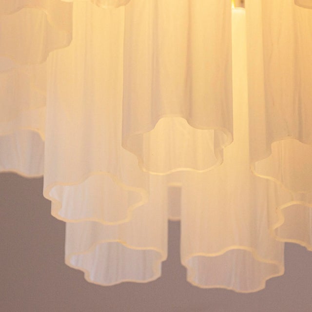 Frosted Murano Glass Chandelier, Italy, 1990s For Sale - Image 6 of 11