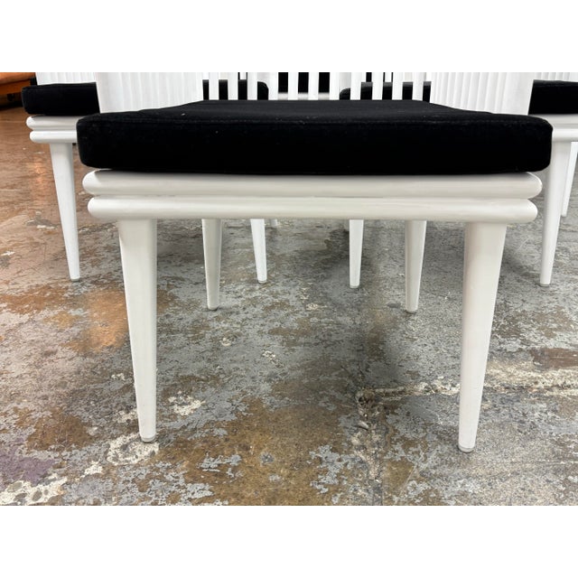 Cb2 Mae Rattan Dining Armchairs, Set of Six For Sale - Image 9 of 12