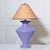 Sculptural Textured Lavender Plaster Lamps with Faux Bois Shades - a Pair For Sale - Image 4 of 9