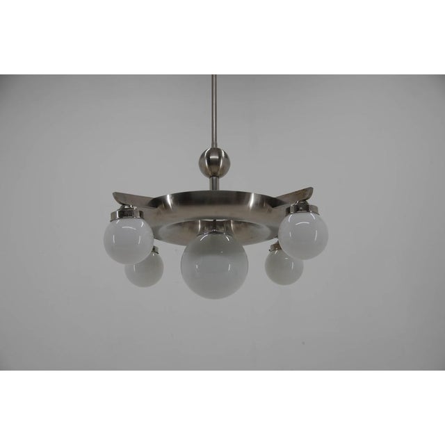 Bauhaus Functionalism Chandelier attributed to Ias, 1920s For Sale - Image 3 of 18