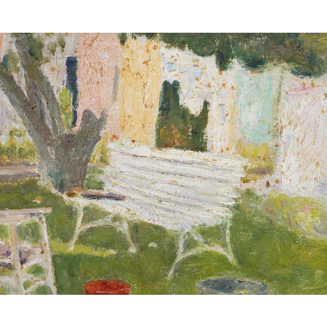 Mid-Century Impressionist Summer Garden Oil Canvas Painting For Sale - Image 4 of 18