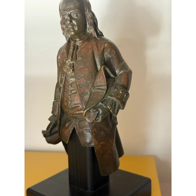 Traditional 19th Century Gilt Bronze Portrait Sculpture of Benjamin Franklin Circa 1830s For Sale - Image 3 of 14