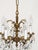Metal Antique 5 Arm 5 Light Tiny Dancer Brass Cut Lead Glass Crystal Chandelier For Sale - Image 7 of 12