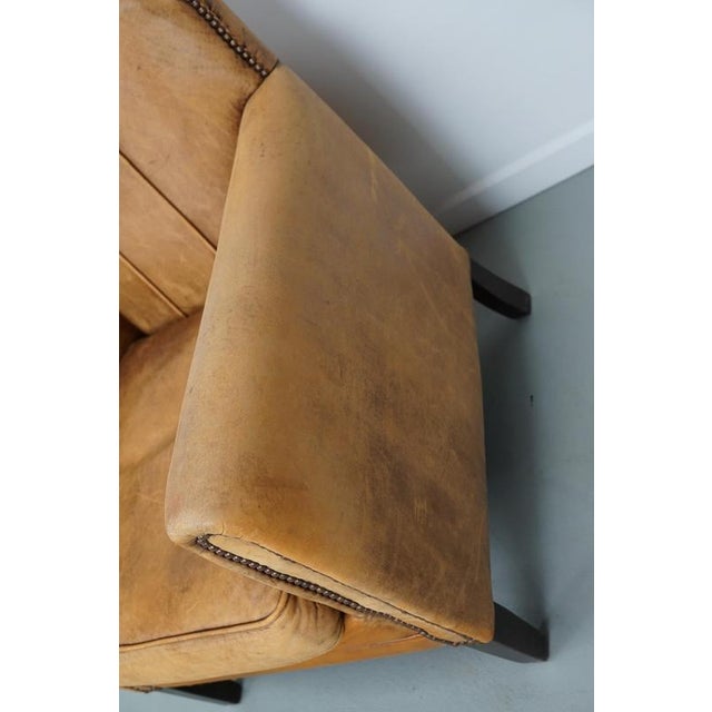Vintage Dutch Cognac Leather Club Chair For Sale - Image 4 of 18