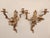 Antique Art Nouveau Pair Heavy Cast Gilt Brass 3 Light Wall Sconces With Aged Patina For Sale - Image 12 of 16