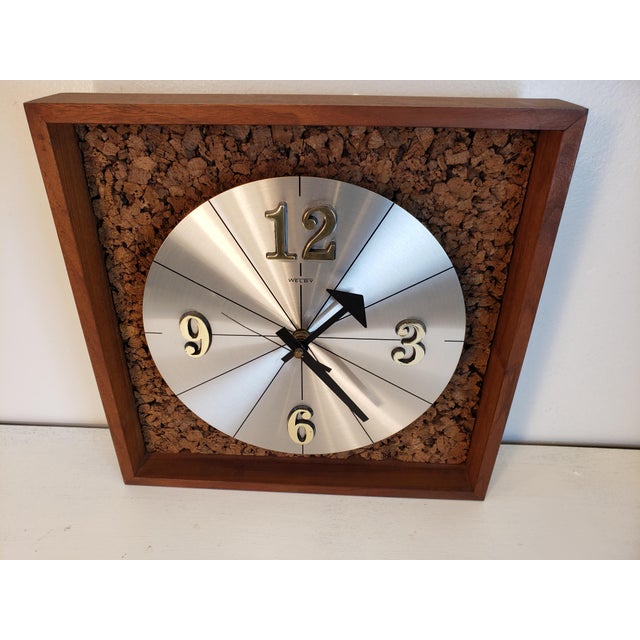 Vintage Welby Chrome Wood Framed Wall Clock Chairish