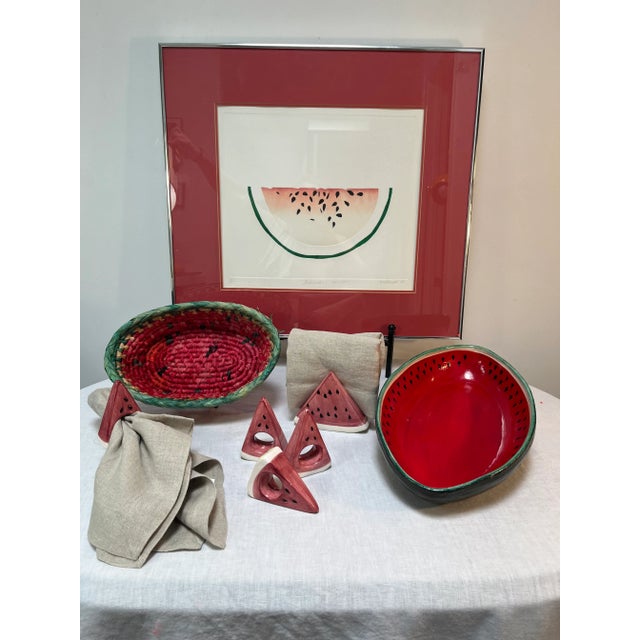 Farmhouse Vintage Americana Watermelon Serving Basket For Sale - Image 3 of 8