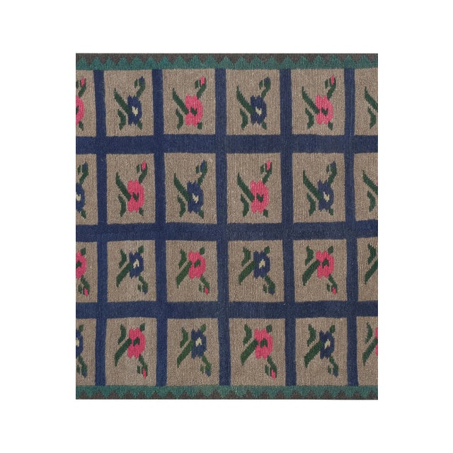 Mid-Century Modern Colorful Vintage Checkered Tulu Rug - Soft Wool Pile For Sale - Image 3 of 12