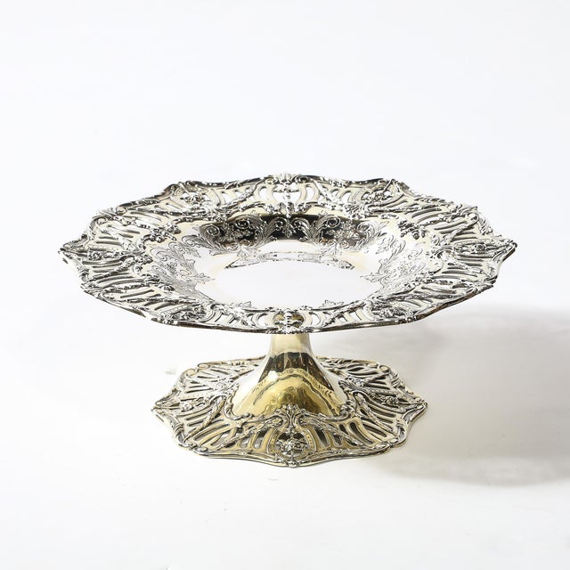 1900s Aesthetic Movement Sterling Silver & Gold Washed Taza Signed Hardy & Hayes Co. For Sale - Image 16 of 18