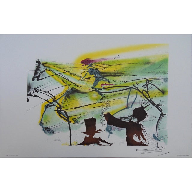Salvador Dali, Horses, The Racehorse, Signed Lithograph For Sale