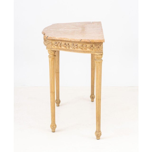 Wood Neoclassical Style Demilune Console Table For Sale - Image 7 of 8
