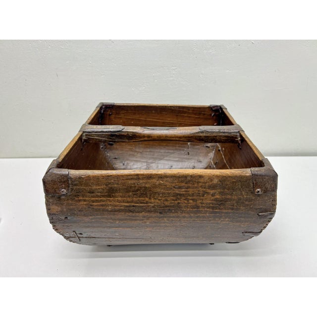 Antique Primitive Chinese Rice Basket in Wood and Iron, 1900s For Sale - Image 12 of 12