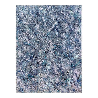 Vintage Boho Abstract Oil on Canvas For Sale