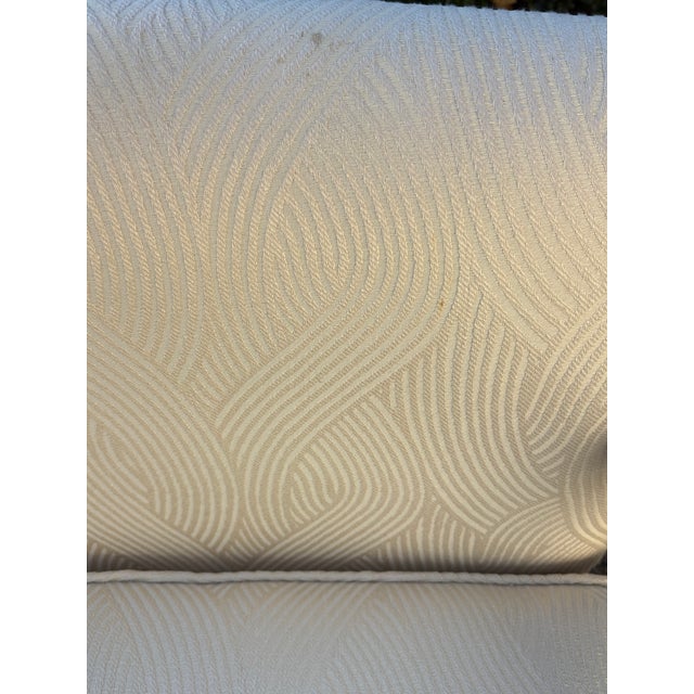 Vintage Upholstered Parsons Arm Chairs- A Pair For Sale - Image 9 of 10