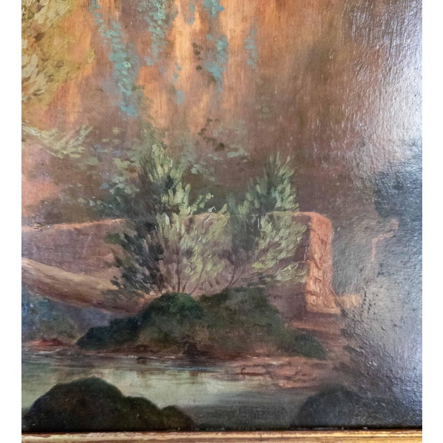 Green 19th Century French Italian Campagna Landscape Painting Attributed to Paul Jean Flandrin For Sale - Image 8 of 15