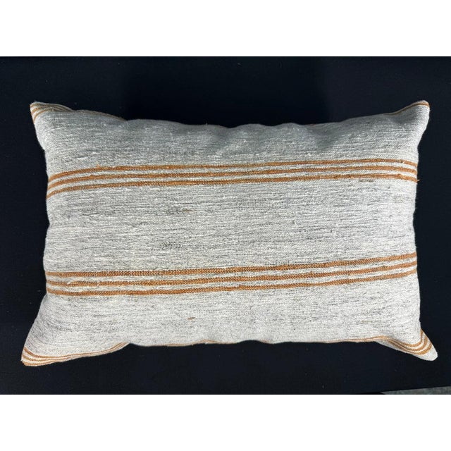 Turkish Hemp Pillow Cushion Natural Beige Rust Pillow Cushion Cover 16" x 24" #30174 Enhance your home decor with our...