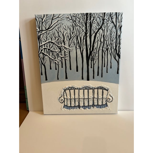 Serene and lovely “Deep Snow” is a new original work on canvas by self taught artist Fay Sciarra, capturing the wonder of...