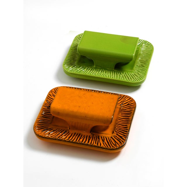 Orange and Green Glazed Ceramic Wall Lights from Kaiser Leuchten, 1960s, Set of 2 For Sale - Image 18 of 18