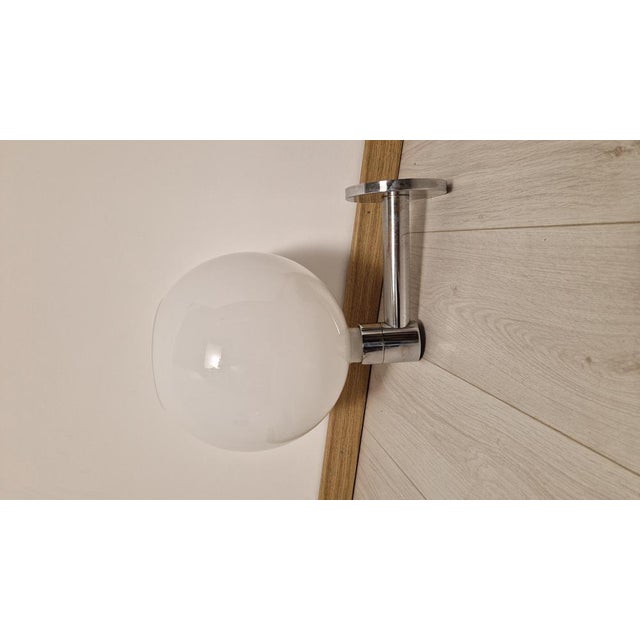 Wall Lamps with Spherical Opal Glass Diffusers by Franco Albini for Sirrah, 1970s, Set of 2 For Sale - Image 14 of 16