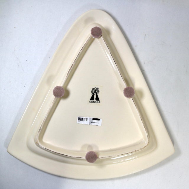 Cream Vintage Abigails Gold-Trimmed Floral Porcelain Covered Cheese Wedge Dome & Tray For Sale - Image 8 of 15