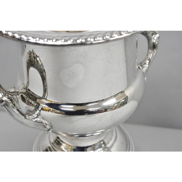 Vintage Silver Plated Trophy Cup Urn Champagne Chiller Ice Bucket 10 Anniversary For Sale - Image 12 of 16