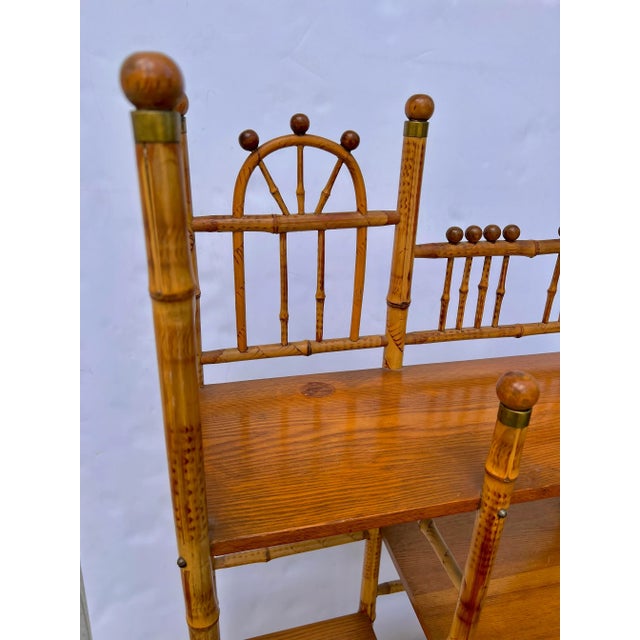 Burnt Bamboo Bookshelf Etagere For Sale In New York - Image 6 of 12