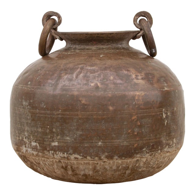 Large Antique Anglo-Indian Brass Container For Sale