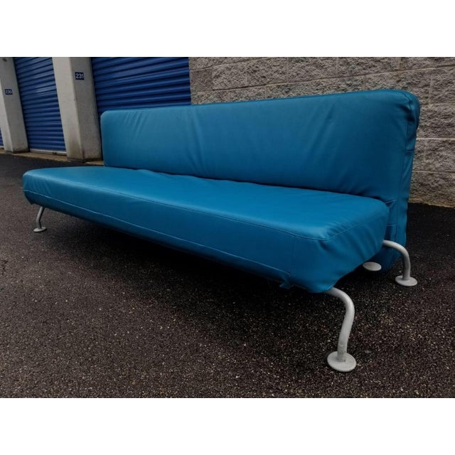 Mid Century Modern B & B Italia Blue Leather Lunar Sleeper ...