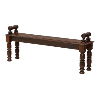 Oak Hall Bench, 1890s For Sale