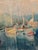 1950s Boat Harbor Water Exceptional Original Water Color by Avraham Binder (1906-2001) For Sale - Image 4 of 7