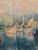 Mid-Century Modern Boat Harbor Original Water Color by Avraham Binder (1906-2001) Harbor Sailboats and Water For Sale - Image 3 of 6