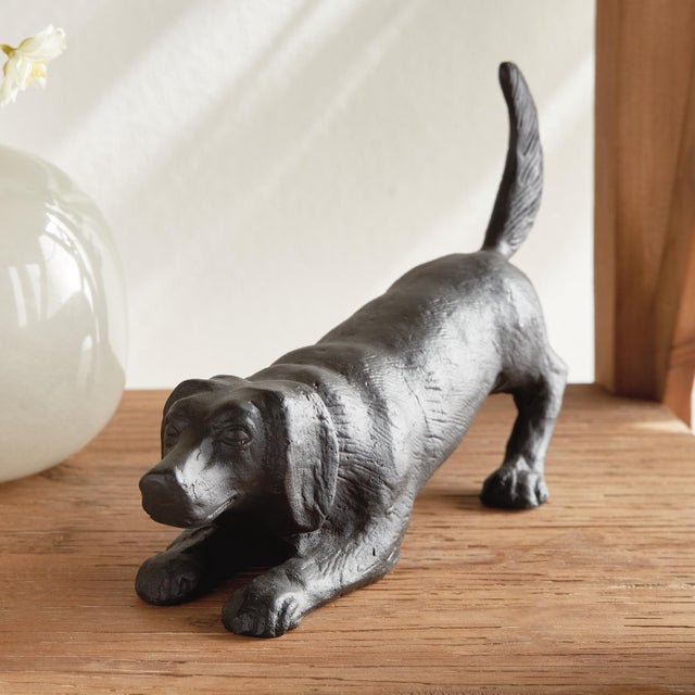 Metal Playful Dog Sculpture For Sale - Image 7 of 8