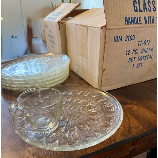 Transparent Indiana Glass Snack Plate Set - 24 Piece For Sale - Image 8 of 8
