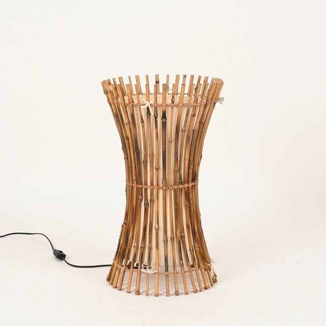 Floor Lamp in Cotton, Bamboo and Rattan from Franco Albini, Italy, 1950s For Sale - Image 11 of 13