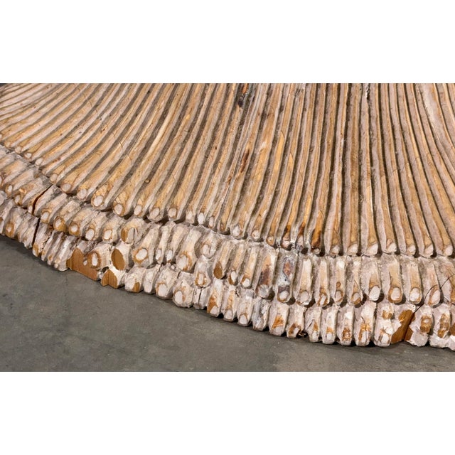 Carved Wood Wheat Sheaf Dining Table Base by Chelini of Florence Italy, 1970s For Sale - Image 11 of 12