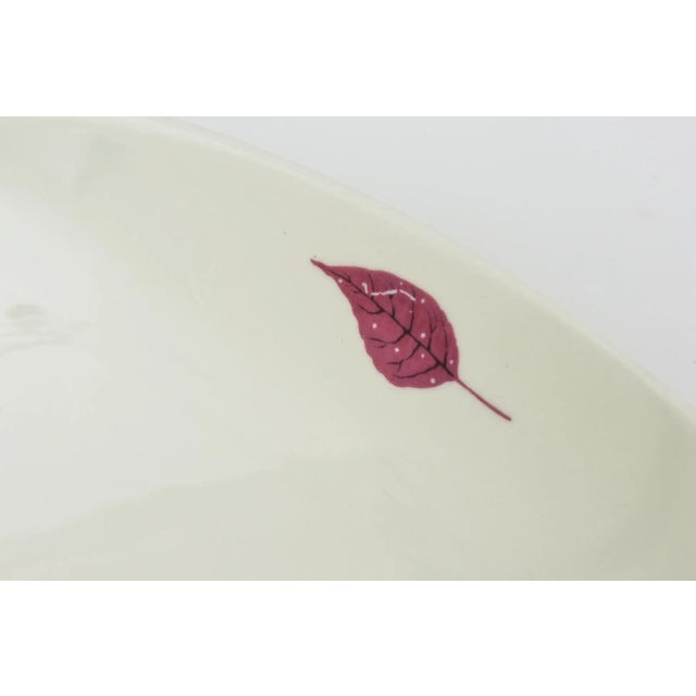 Ceramic Vintage Eva Zeisel Hallcraft Ceramic Terdrop Bowl With Butterfly, Flower, and Leaf For Sale - Image 7 of 13