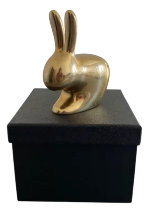Italian Brass Rabbit Paperweight by Ghidini 1961
