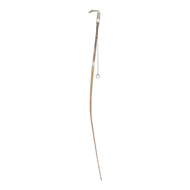 Antique Sterling Silver Horse Hoof Handle Riding Crop For Sale