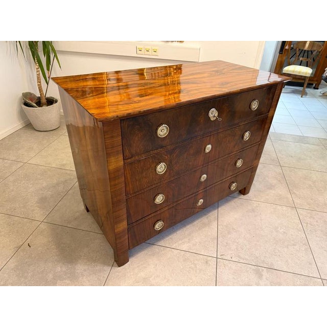 Antique Biedermeier Writing Desk in Walnut For Sale - Image 13 of 18