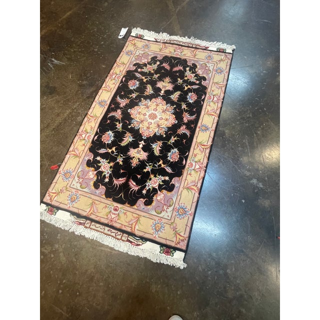 1990s Handwoven Persian Tabriz Area Rug 2'5" X 4'1" For Sale - Image 4 of 7