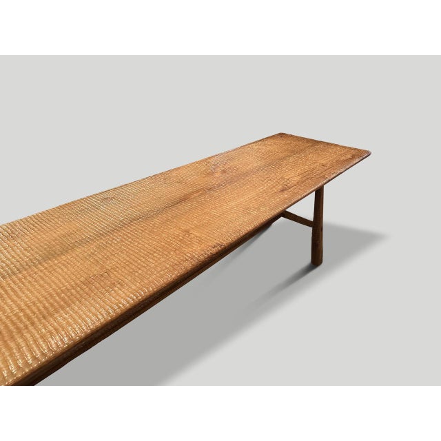 Andrianna Shamaris Impressive Hand Carved Teak Wood Dining Table or Console For Sale - Image 4 of 18