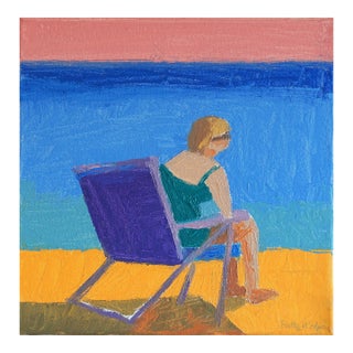 Woman on Beach Figurative Oil Painting For Sale