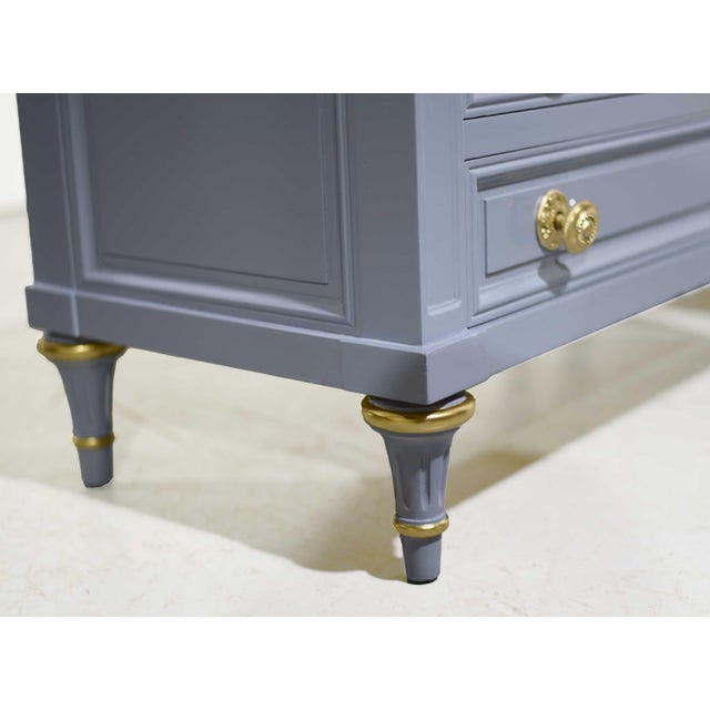 Mid Century French Side Tables by Karges in Blue a Pair - Newly Painted For Sale - Image 11 of 13