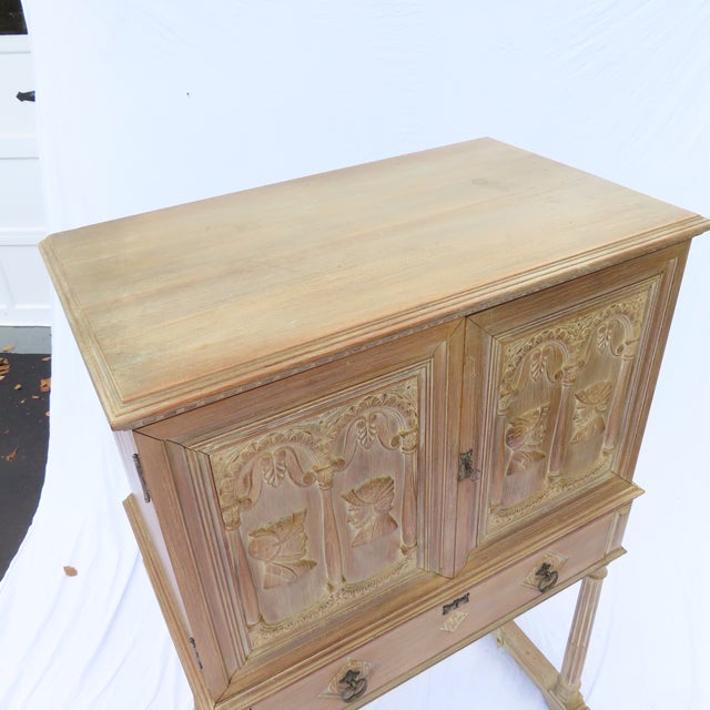 A Spanish Style Vargueno Cabinet On Stand Baroque Oak Bar Grand Rapids Bookcase Chairish