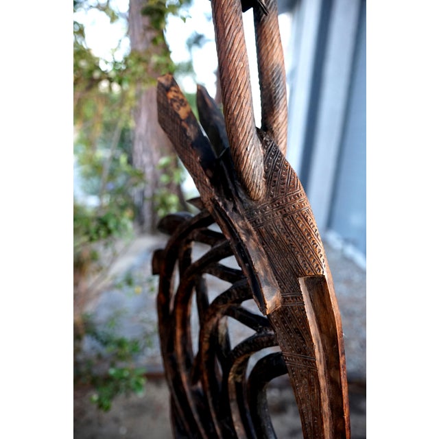 Vintage Chi Wara Inspired Life Sized Hand Carved Floor Lamp For Sale - Image 9 of 13