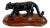 Mid 20th Century French Modern Carved Wood Sculpture of Black Panther/ Jaguar For Sale