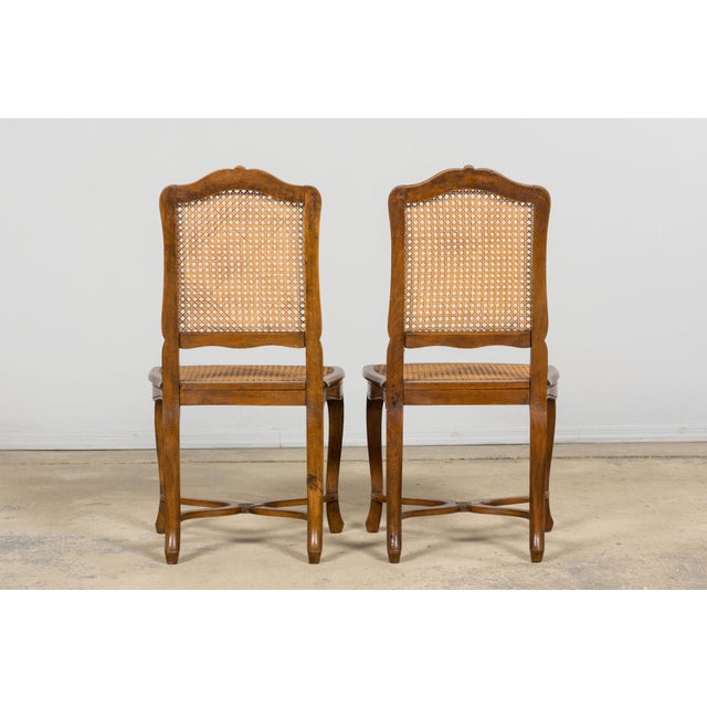 Antique French Louis XV Style Provincial Walnut Cane Dining Chairs, Set of 12 For Sale - Image 18 of 18