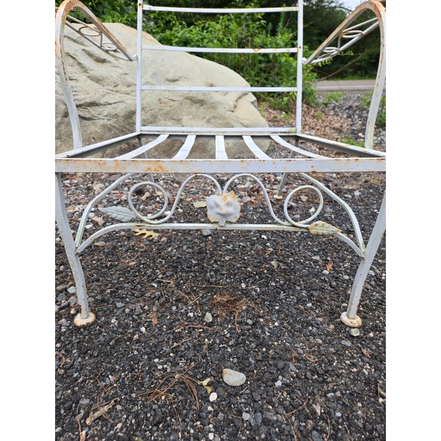 Mid 20th Century Vintage Wrought Iron Patio Chair For Sale - Image 5 of 9
