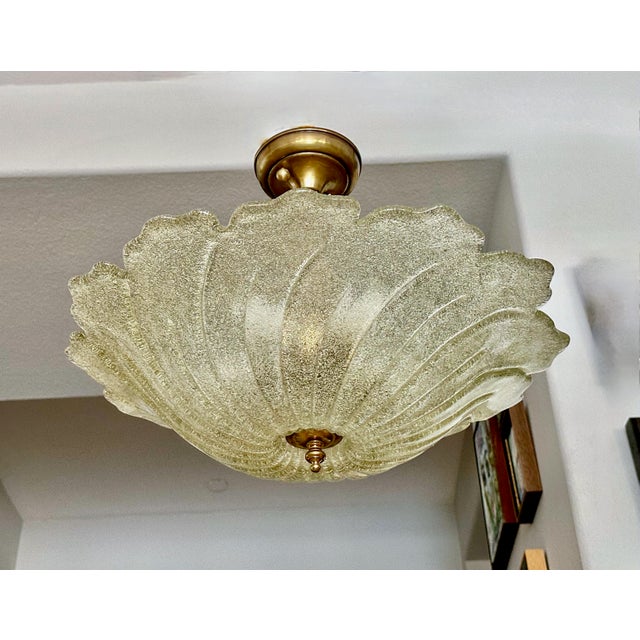 Murano Gold Rugiadoso Glass Semi Flush Mount Ceiling Light For Sale - Image 18 of 18