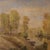 Italian painting from the mid-20th century. Oil painting on masonite depicting a countryside view, river landscape with...